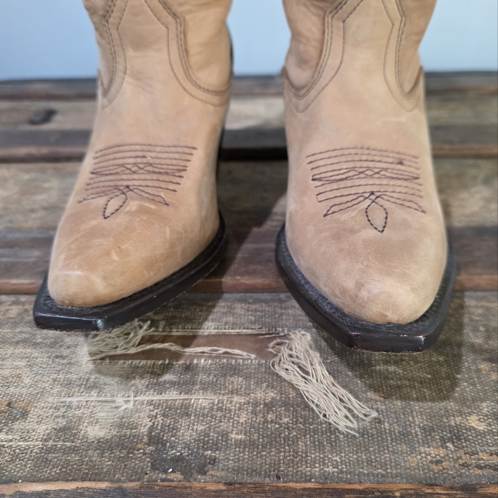 J.B. Dillon Snip Toe Embroidered Western Handcrafted Soft Leather Cowgirl Boots - Picture 4 of 14